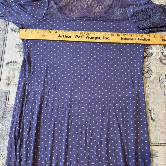 Venus Women's Nightgown Sz XL Purple Poke A Dot Lace - Picture 5 of 6
